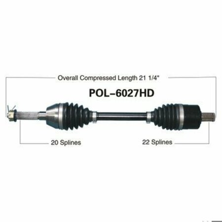 WIDE OPEN Heavy Duty CV Axle for POL HD FRONT L/R SP400/450 EFI500/700/800/ POL-6027HD